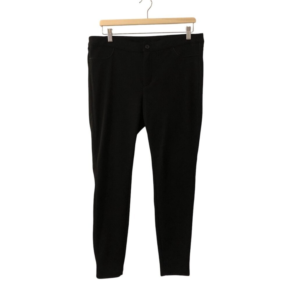 3/$25 ❥Joe Fresh Equestrian Skinny Stretch Pants Faux Leather Trim Size 10 Black